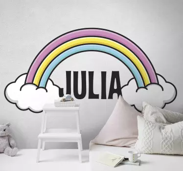 Dúha prispôsobené meno s dúhovými stenami - Tenstickers