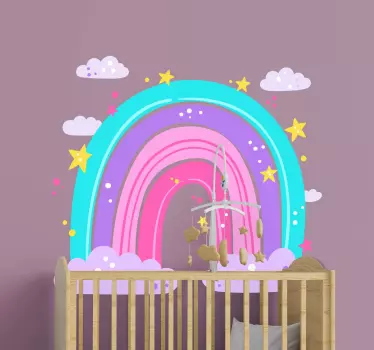 Dúha s hviezdami ilustrácia obtisky umenie - Tenstickers
