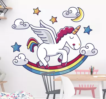 Dúha s obtiskom fantasy jednorožec - Tenstickers