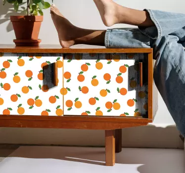 Elegantné pomarančové obtlačky na nábytok - Tenstickers
