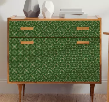 Elegantné zelené a zlaté nálepky na nábytok - Tenstickers