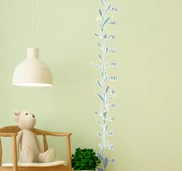 Eukalyptus listy (metre) výška grafická nálepka na stenu - Tenstickers