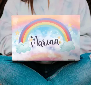 Fantastická dúha s nálepkou na laptop s peknými mrakmi - Tenstickers