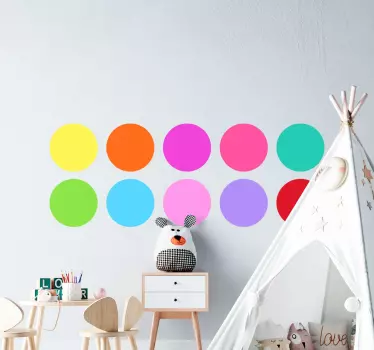 Farebné kruhy. Vinylové samolepky na podlahu - Tenstickers
