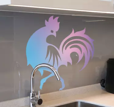 Fialový gradient kohút vták obtlačok - Tenstickers