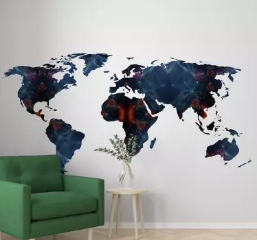 Geometrická mapa svetového štítku - Tenstickers