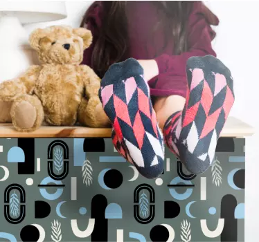 Nálepky na nábytok so vzorom v sivej farbe - Tenstickers