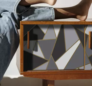 Geometrické s trojuholníkovými obtlačkami na nábytok - Tenstickers