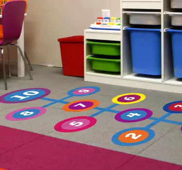 Guľatá vinylová samolepka na podlahové dlaždice - Tenstickers