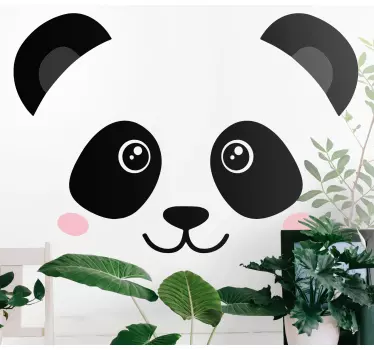 Happy panda face ilustrácie wall art - Tenstickers