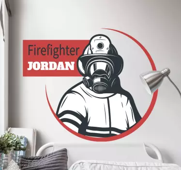 Hasič osobné prispôsobené meno štítok - Tenstickers