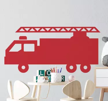 Hasičské auto silueta hračka obtisk - Tenstickers