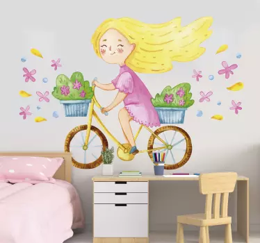 Jarná kvetina kolo ilustrácie múr umenie - Tenstickers