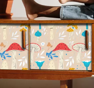 Klasické huby béžové nálepky na nábytok - Tenstickers