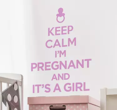 Kľud, som tehotná nálepka na stenu - Tenstickers