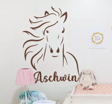 Kôň s osobným menom dekor na stenu zvieraťa - Tenstickers
