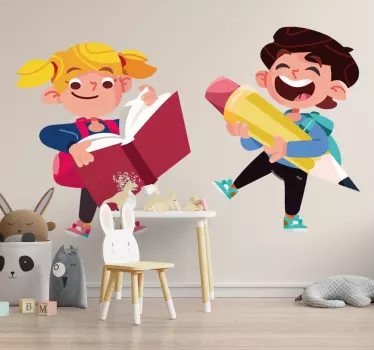 Krásna detská izba Nálepky na stenu späť do školy - Tenstickers