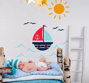 Kresba lode námornou nálepkou - Tenstickers