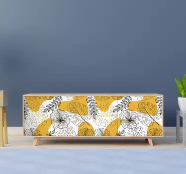 Kvetinové vzory kallaxové obtlačky na nábytok - Tenstickers