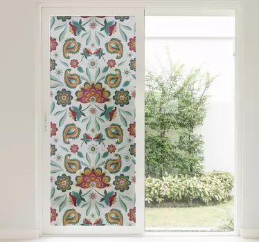 Kvetinový ornament okenné obtlačky - Tenstickers