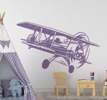 Lietadlo vinobranie ilustrácia umenie na stene - Tenstickers