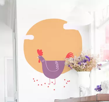 ľudový umelecký kohút vták obtlačok - Tenstickers