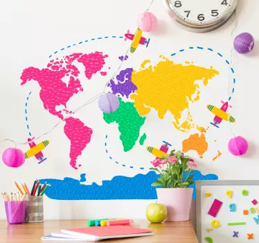 Mapa sveta a nálepky na domáce steny - Tenstickers