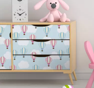 Modré a ružové balóniky na stenu pre deti - Tenstickers