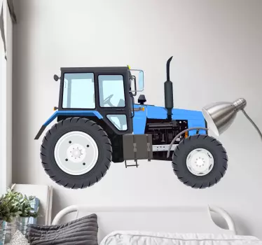 Modrý moderný samolepka na traktor - Tenstickers