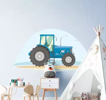 Modrý traktor ilustračná hračka obtlačok - Tenstickers