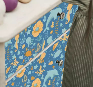 Morské kreslené obtisky pre nábytok - Tenstickers