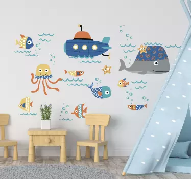 Morské motívy nálepky na stenu - Tenstickers