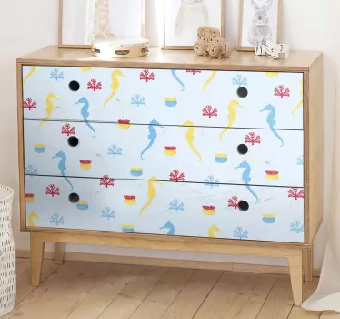 Morský koník a koralové obtisky pre nábytok - Tenstickers