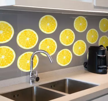 Nakrájané citróny ovocný samolepka na stenu - Tenstickers