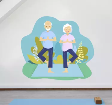 Nálepka estetická pre jogu seniorov - Tenstickers