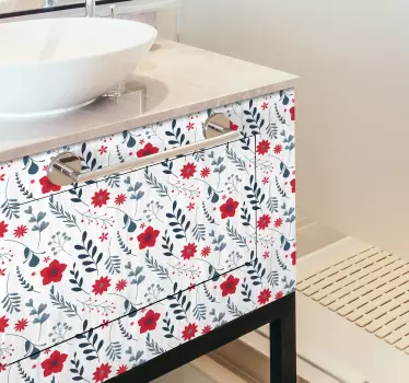 Nálepka kvetina do kúpeľňového nábytku - Tenstickers