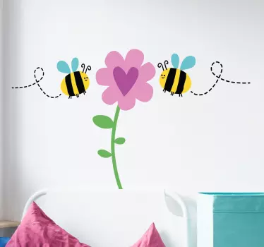 Nálepka kvetiny s včelími stenami - Tenstickers