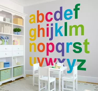 Nálepka na abecedu minimalistická farba abeceda - Tenstickers