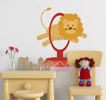 Nálepka na cirkus leva na lyžiach - Tenstickers