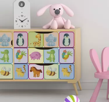 Nálepka na detský nábytok pre zvieratá - Tenstickers