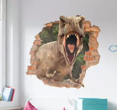 Nálepka na dinosaurus trompe l'oeil - Tenstickers