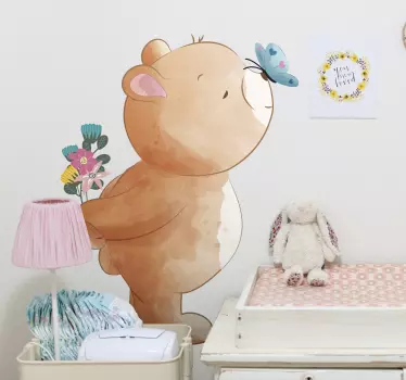 Nálepka na medveď a motýľ - Tenstickers