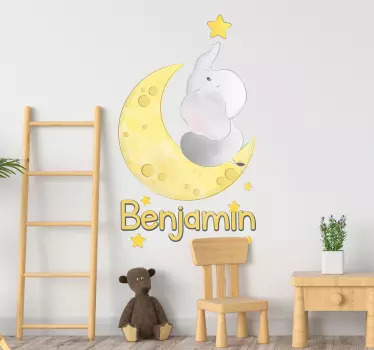 Nálepka na mesiac a hviezdy s prispôsobiteľným názvom - Tenstickers