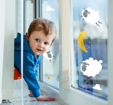 Nálepka na okná mesiac a hviezdy - Tenstickers