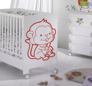 Nálepka na opicu pre bábätká a banány - Tenstickers