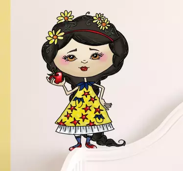 Kreslená nálepka na stenu kreslené jablkové dievča - Tenstickers