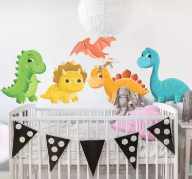 Nálepka na stenu minimalistického dinosaura draka - Tenstickers