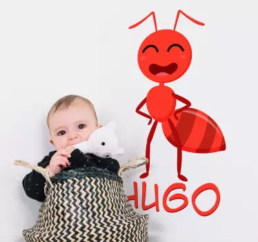 Nálepka na stenu mravca s menom - Tenstickers