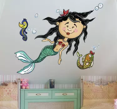Nálepka na stenu pod morskou pannou - Tenstickers