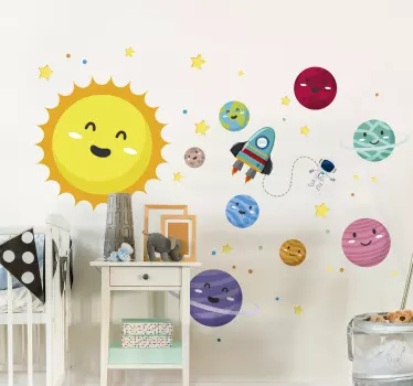 Nálepka na stenu pre detské solárne systémy - Tenstickers